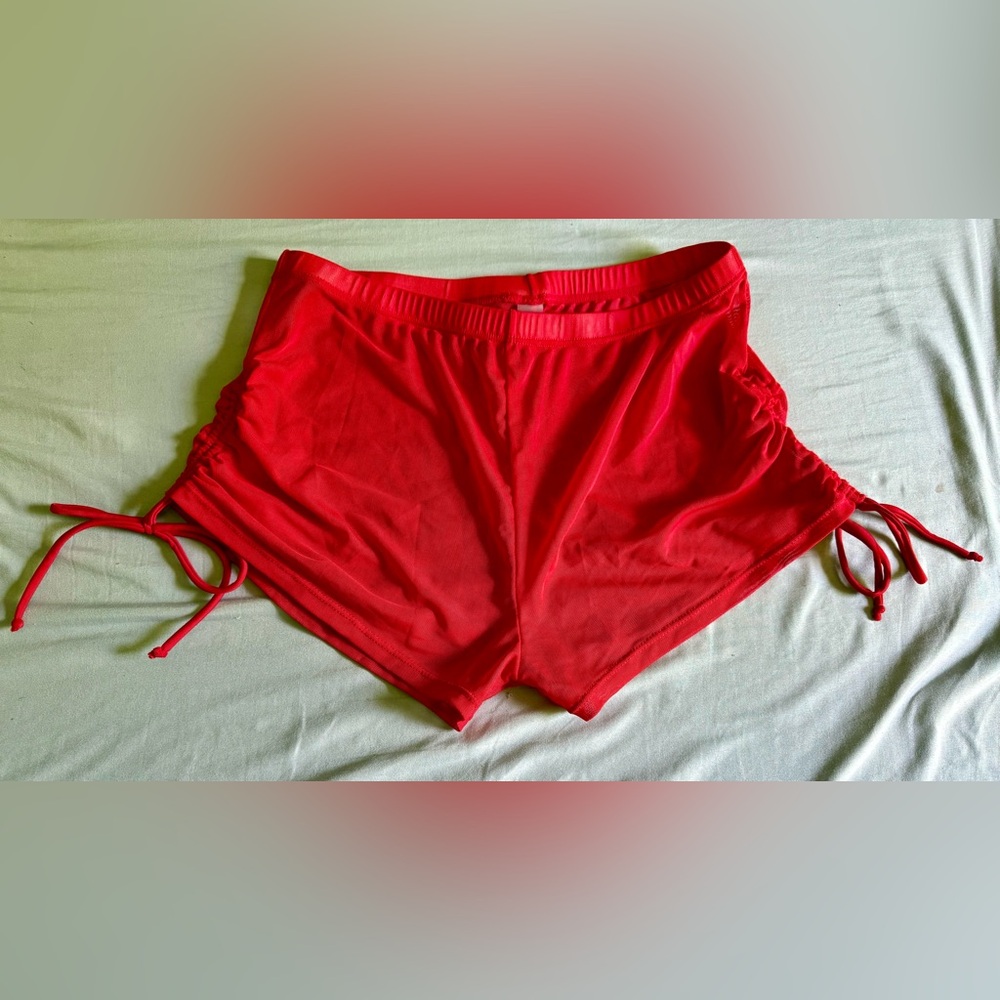 Vibrant Red Drawstring Shorts - Festival wear